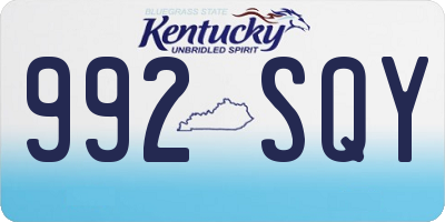KY license plate 992SQY