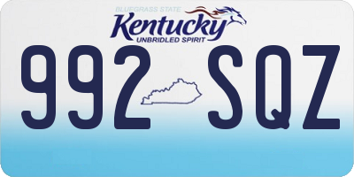 KY license plate 992SQZ
