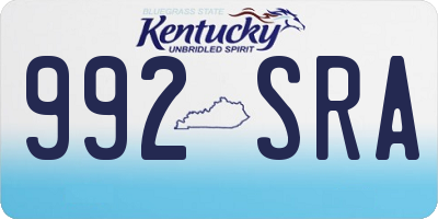 KY license plate 992SRA