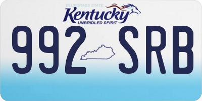 KY license plate 992SRB