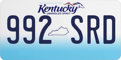 KY license plate 992SRD