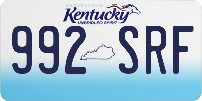 KY license plate 992SRF