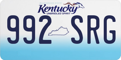 KY license plate 992SRG