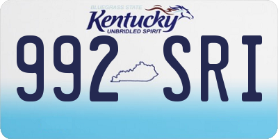 KY license plate 992SRI