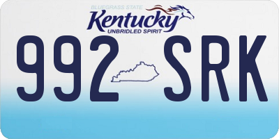 KY license plate 992SRK