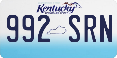 KY license plate 992SRN