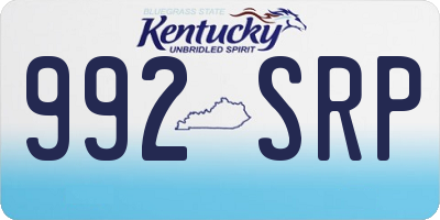 KY license plate 992SRP
