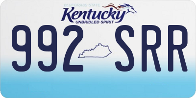 KY license plate 992SRR