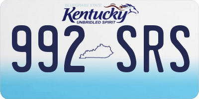 KY license plate 992SRS