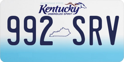 KY license plate 992SRV