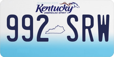 KY license plate 992SRW