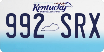 KY license plate 992SRX