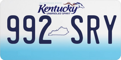 KY license plate 992SRY
