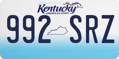 KY license plate 992SRZ