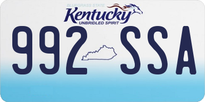 KY license plate 992SSA