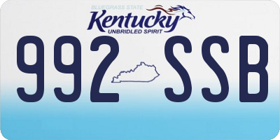 KY license plate 992SSB