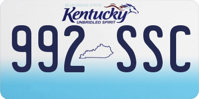 KY license plate 992SSC