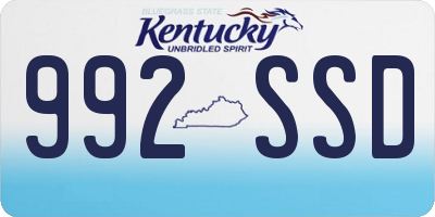KY license plate 992SSD