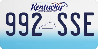 KY license plate 992SSE