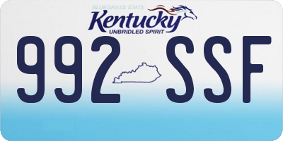 KY license plate 992SSF