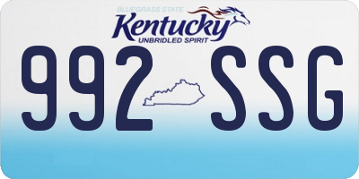 KY license plate 992SSG