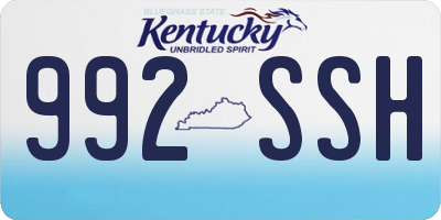 KY license plate 992SSH