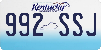 KY license plate 992SSJ