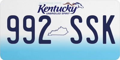 KY license plate 992SSK