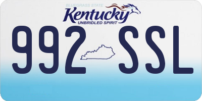 KY license plate 992SSL
