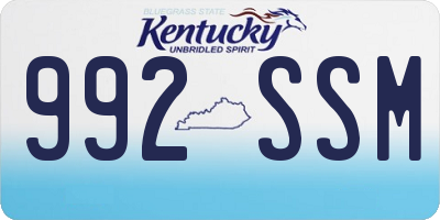 KY license plate 992SSM
