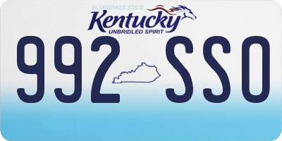 KY license plate 992SSO