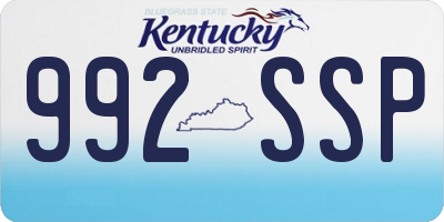 KY license plate 992SSP