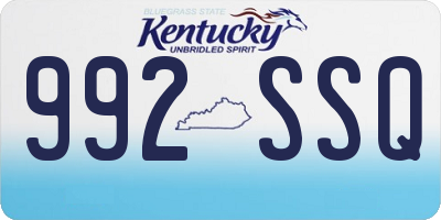 KY license plate 992SSQ