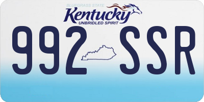KY license plate 992SSR