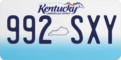 KY license plate 992SXY