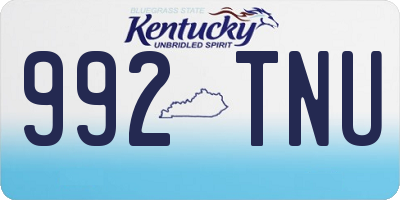 KY license plate 992TNU