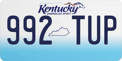KY license plate 992TUP
