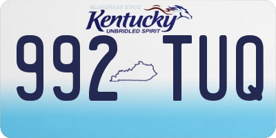 KY license plate 992TUQ