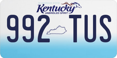 KY license plate 992TUS