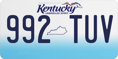 KY license plate 992TUV