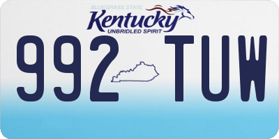 KY license plate 992TUW