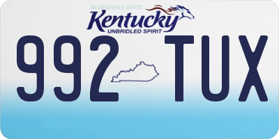 KY license plate 992TUX
