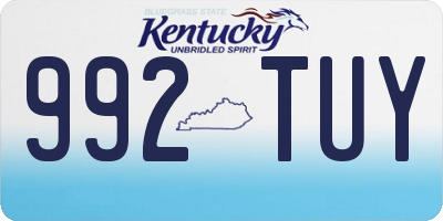 KY license plate 992TUY