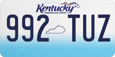 KY license plate 992TUZ