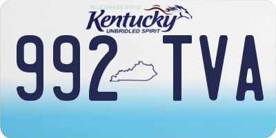 KY license plate 992TVA
