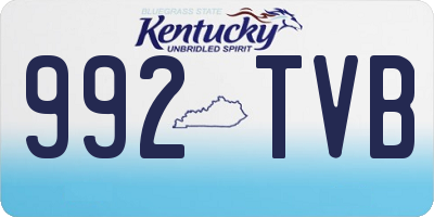 KY license plate 992TVB