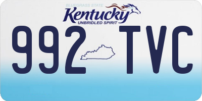KY license plate 992TVC