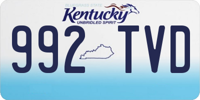 KY license plate 992TVD