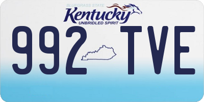 KY license plate 992TVE