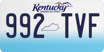KY license plate 992TVF